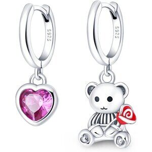 Women Bear Drop Earrings Various Hypoallergenic Star moon Sterling Silver